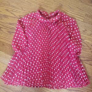Baby Gap Heart Print Flowy Peter Pan Collar Dress